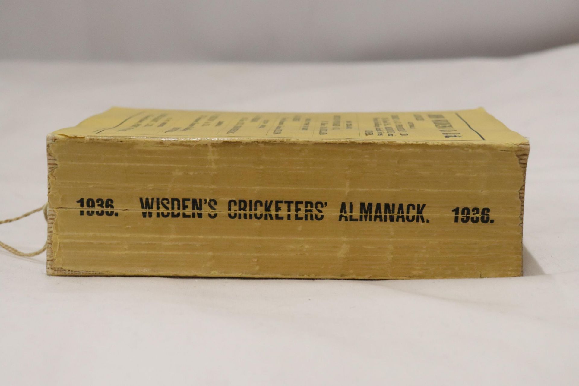 A 1936 COPY OF WISDEN'S CRICKETER'S ALMANACK. THIS COPY IS IN USED CONDITION, THE SPINE IS INTACT - Image 2 of 5