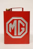 A RED MG PETROL CAN