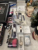 A LARGE QUANTITY OF WRIST WATCHES SOME BOXED TO INCLUDE SEKONDA, ORVIS, TIME COLLECTION ETC