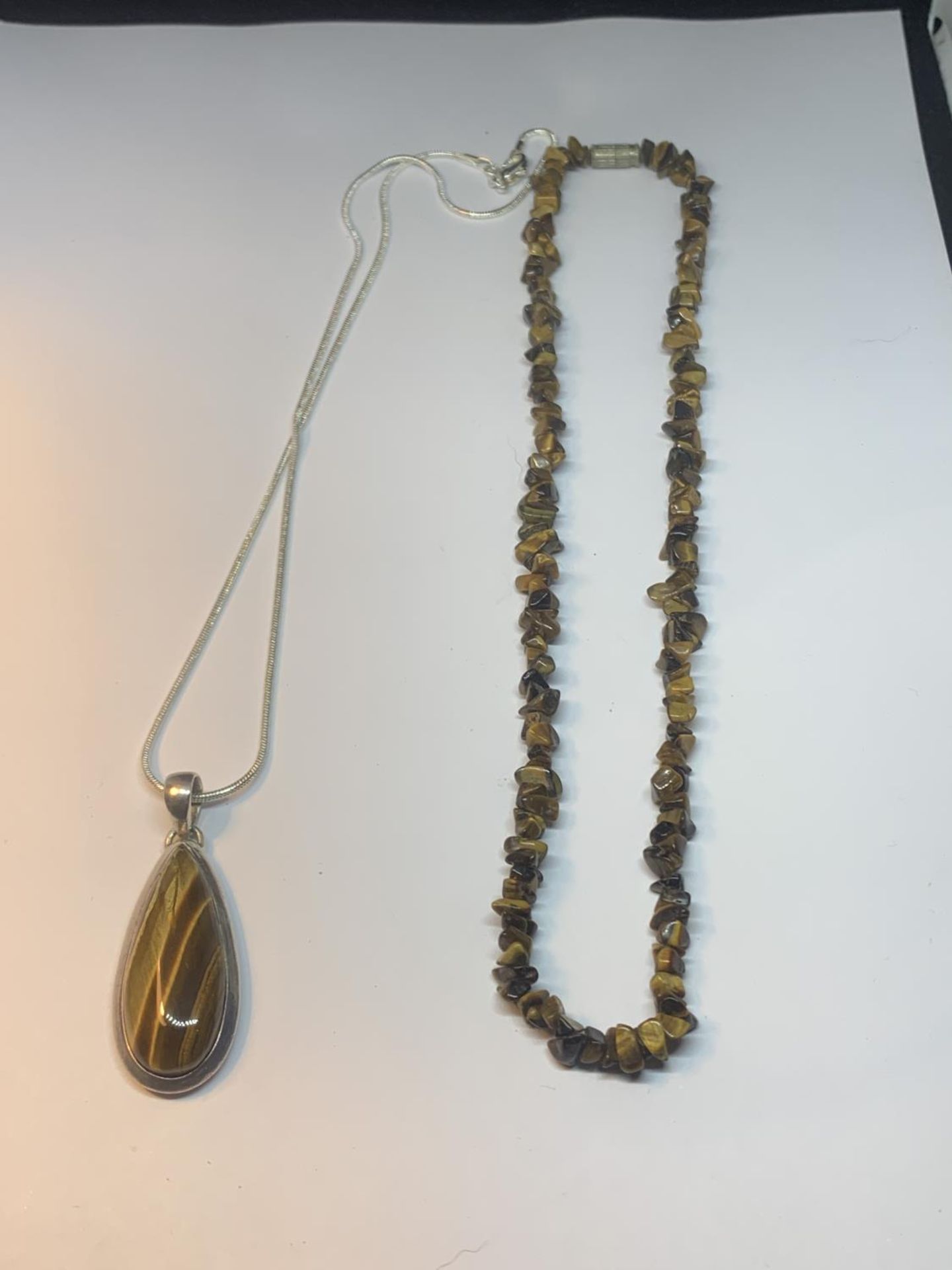 TWO TIGERS EYE NECKLACES