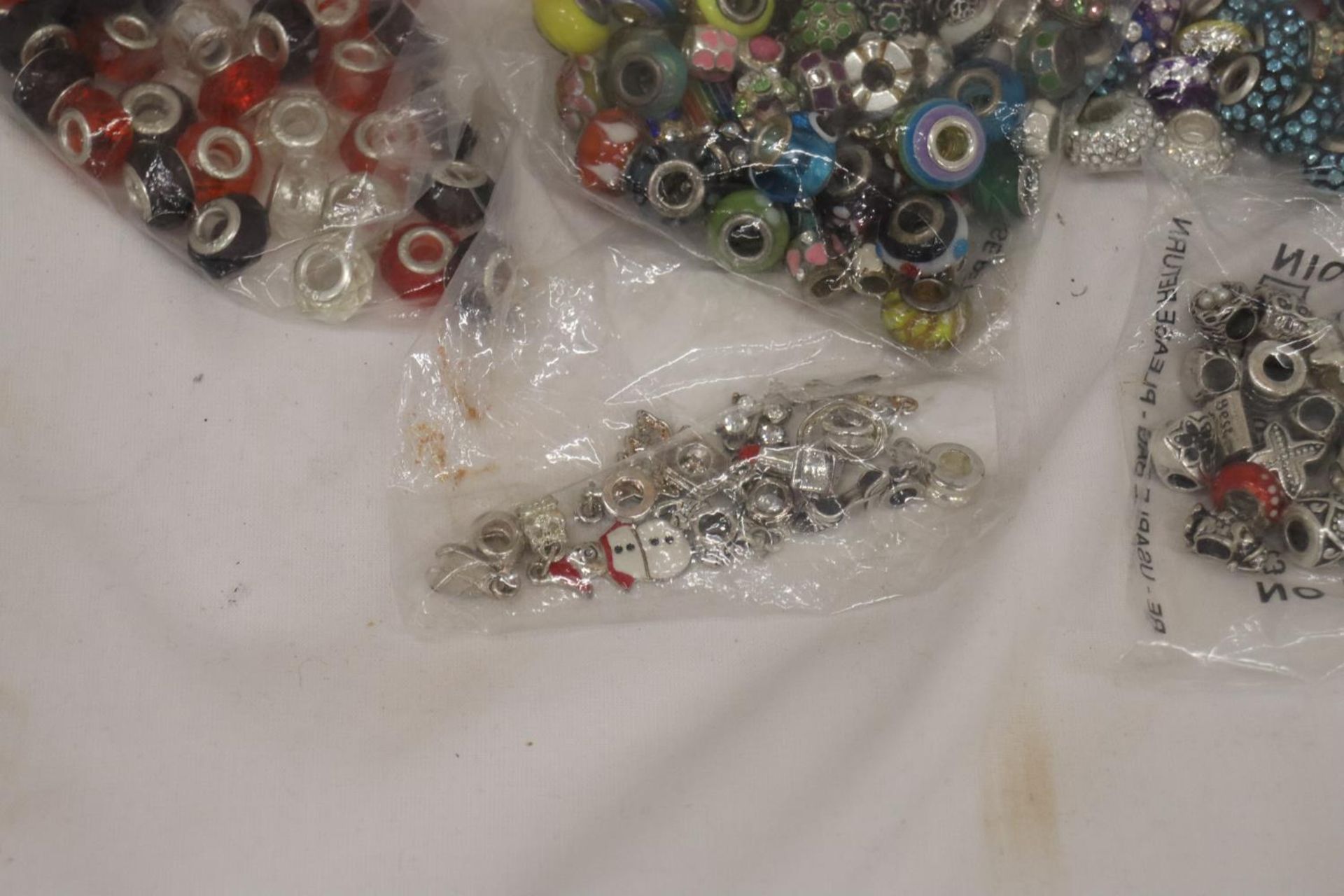 A LARGE QUANTITY OF PANDORA STYLE BEADS, SOME MARKED 925 - Image 6 of 8