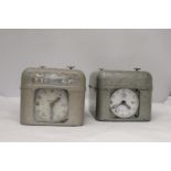 TWO SWISS PIGEON CLOCKS