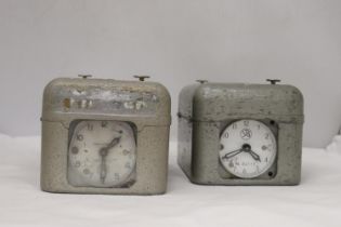 TWO SWISS PIGEON CLOCKS