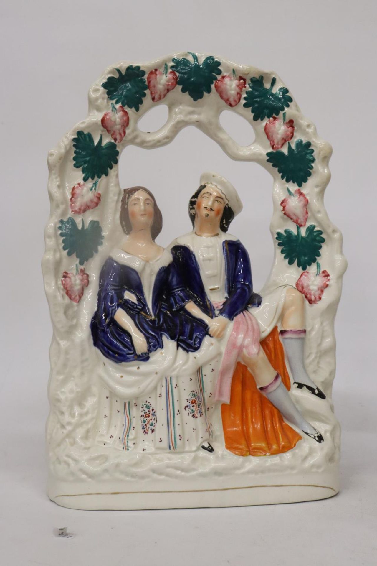FOUR LARGE STAFFORDSHIRE FLAT BACK FIGURES (A/F) - Image 4 of 7