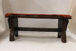 A VICTORIAN MAHOGANY PRAYER STOOL