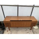 A RETRO TEAK RADIOGRAM WITH A RECORD DECK AND MARCONIPHONE TUNER ETC