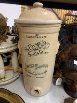 A VINTAGE 'THE BROWNLOW BRITISH HEALTH' WATER FILTER MARKED LONDON AND TONBRIDGE PURE DRINING