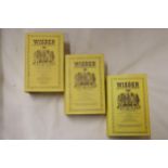 THREE HARDBACK COPIES OF WISDEN'S CRICKETER'S ALMANACKS, 1983, 1984 AND 1985. THESE COPIES ARE IN