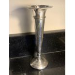 A HALLMARKED SHEFFIELD SILVER VASE WITH WEIGHTED BASE HEIGHT 21.5 GRAMS