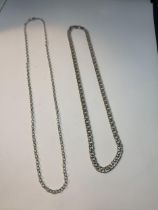 TWO MARKED SILVER CHAINS