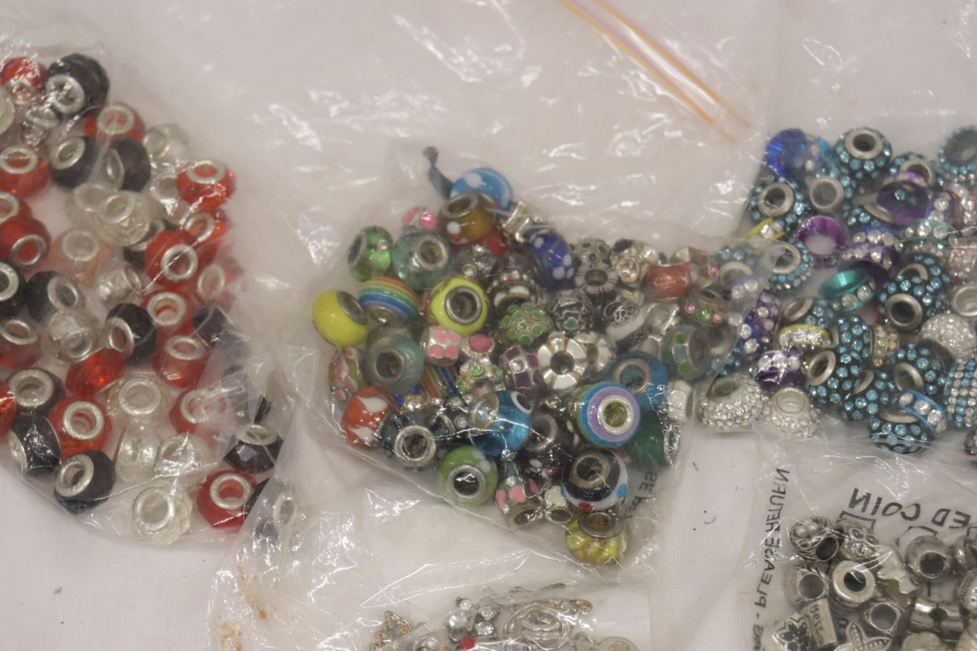 A LARGE QUANTITY OF PANDORA STYLE BEADS, SOME MARKED 925 - Image 3 of 8