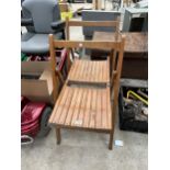 TWO VINTAGE WOODEN FOLDING CHAIRS