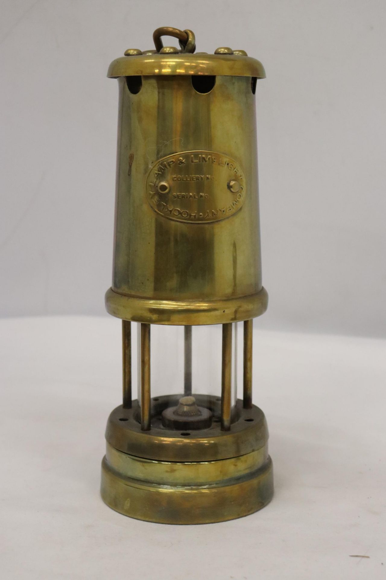 A BRASS MINER'S LAMP TOGETHER WITH A BAROMETER AND BRASS FIGURE - Image 4 of 7