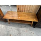 A RETRO TEAK TWO TIER COFFEE TABLE