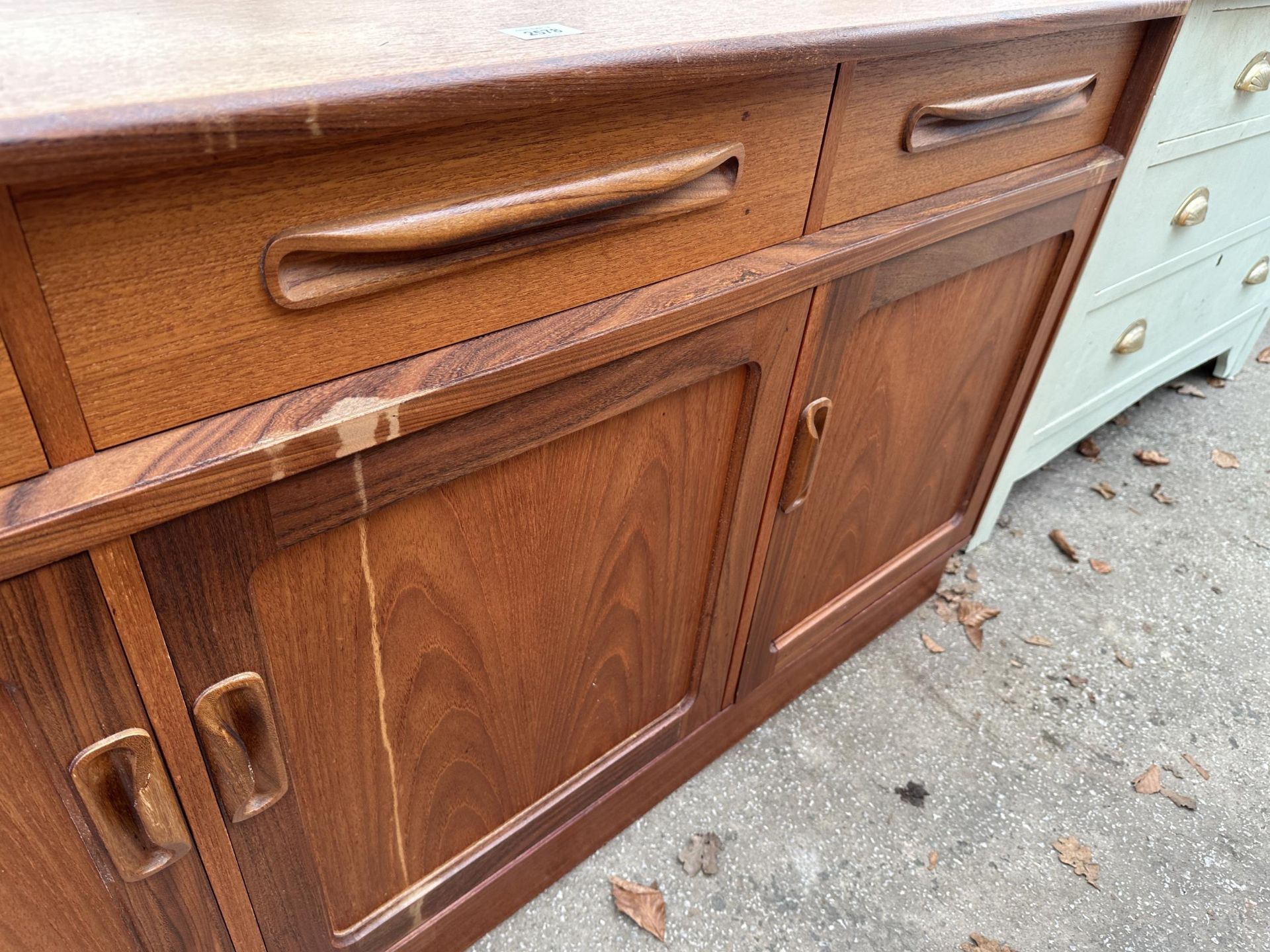 A G PLAN E GOMME RETRO TEAK SIDEBOARD ENCLOSING THREE DRAWERS AND THREE CUPBOARDS 56" WIDE - Image 4 of 9