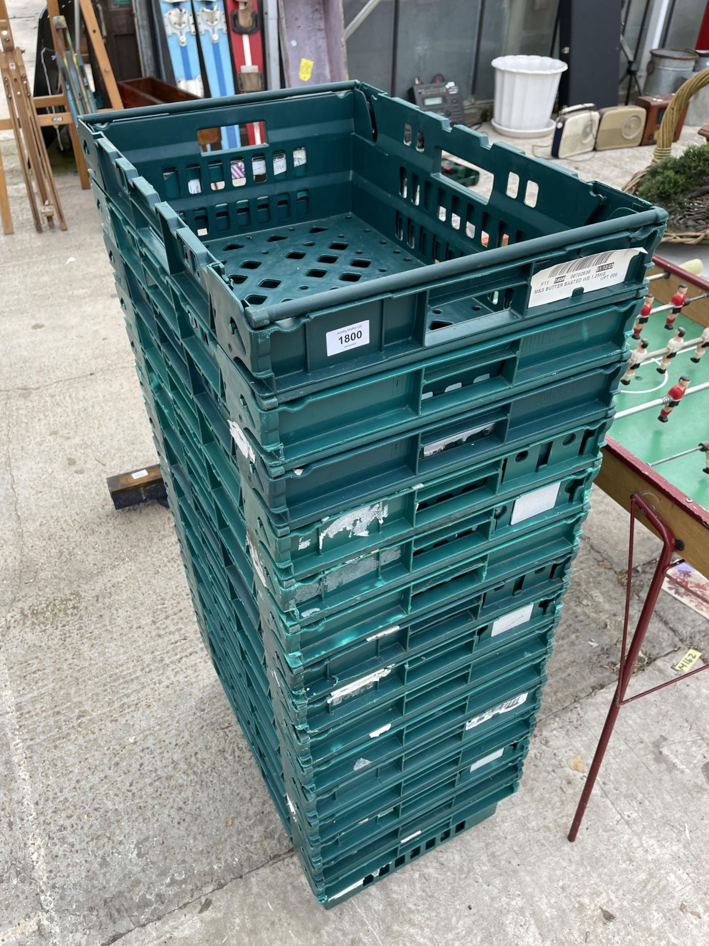 FIFTEEN PLASTIC STACKING BREAD TRAYS