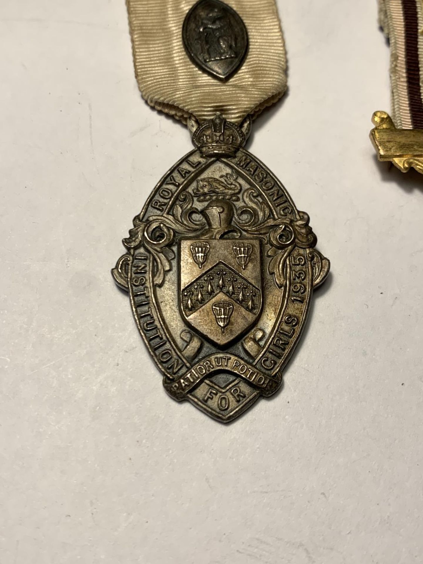 THREE HALLMARKED SILVER MASONIC MEDALS ON RIBBONS - Image 2 of 5