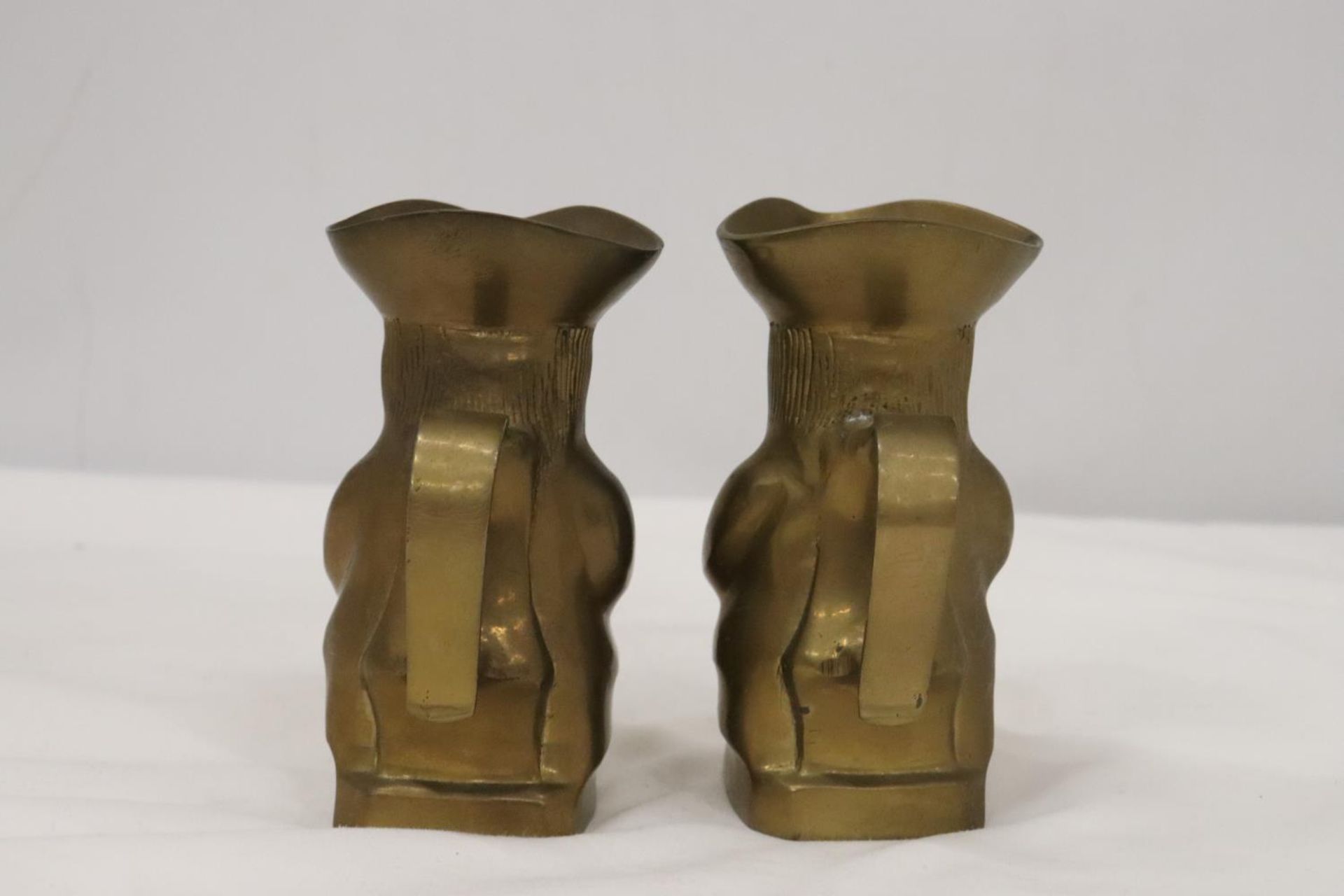 TWO BRASS TOBY JUGS, HEIGHT 12CM - Image 3 of 5