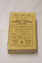 A 1932 COPY OF WISDEN'S CRICKETER'S ALMANACK. THIS COPY IS IN USED CONDITION, MISSING PART OF THE