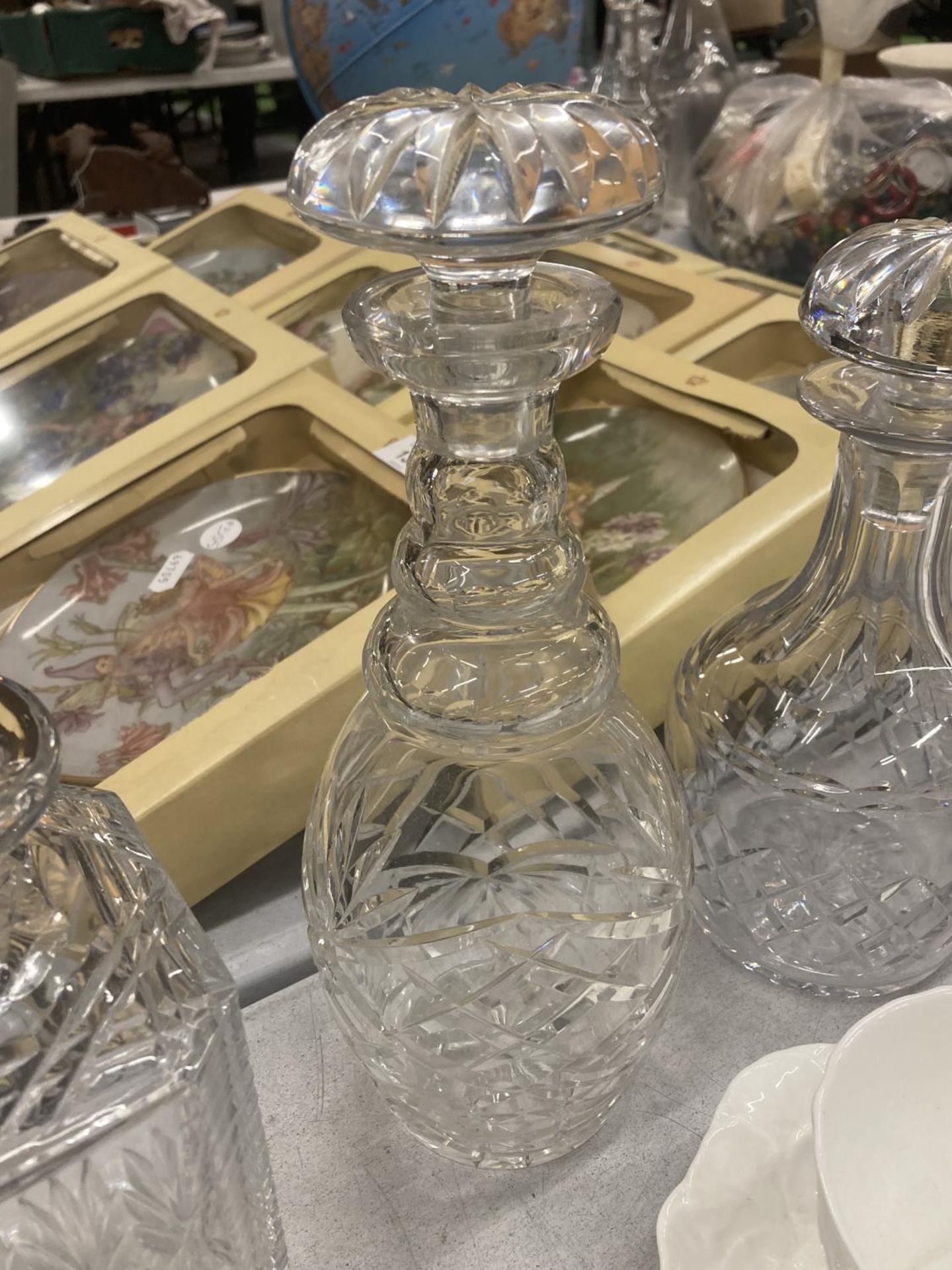 FIVE CUT GLASS DECANTERS - Image 2 of 4