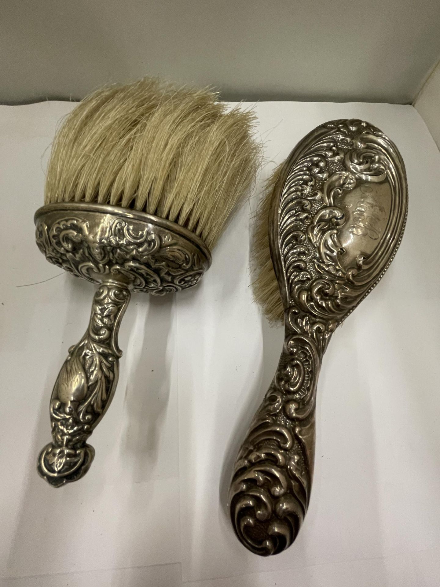 TWO HALLAMRKED SILVER BRUSHES