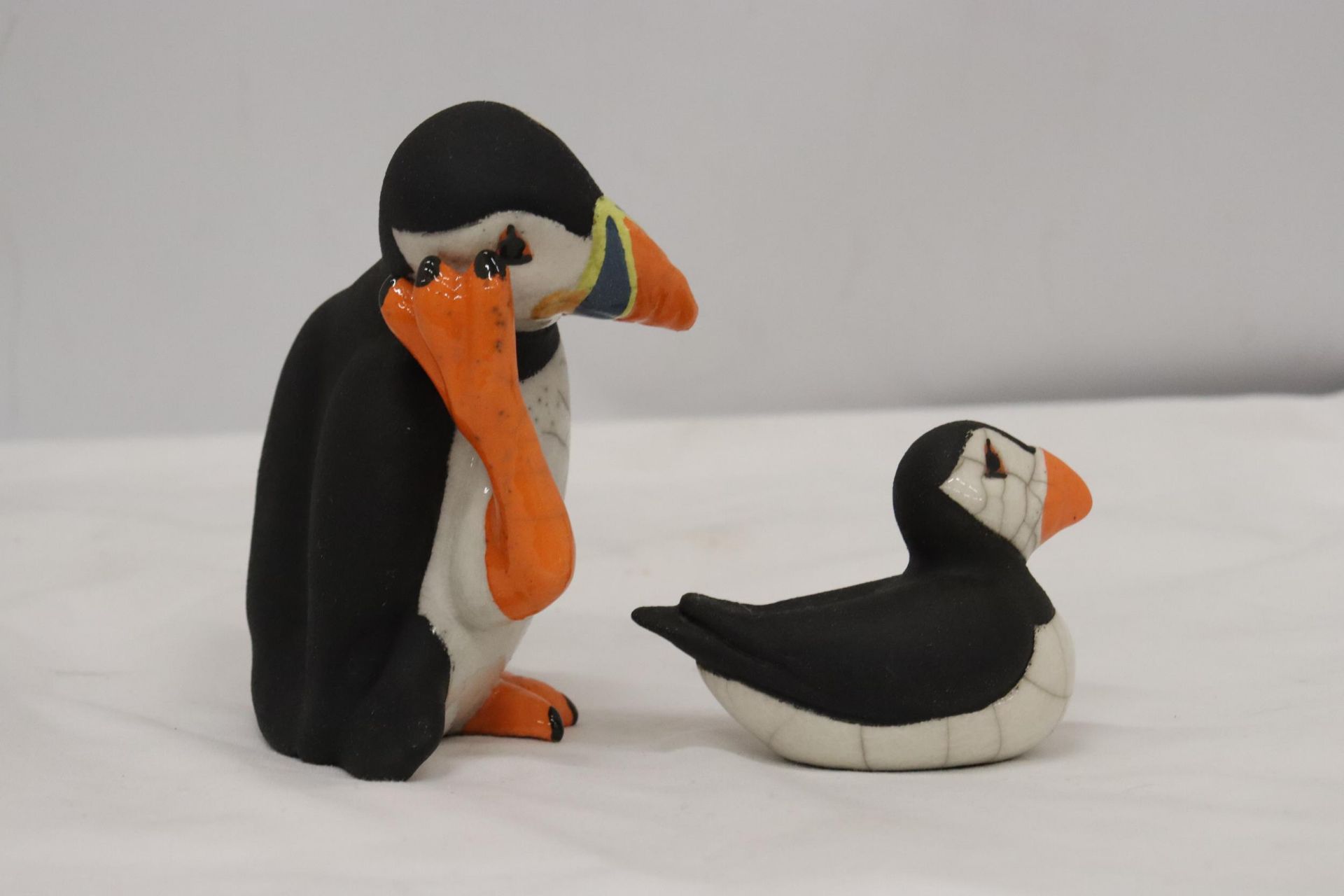 TWO PUFFIN FIGURES - Image 2 of 5