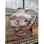 A LARGE CERAMIC PAINTED JUG MARKED HEINRICH MUHLHAN TO BASE