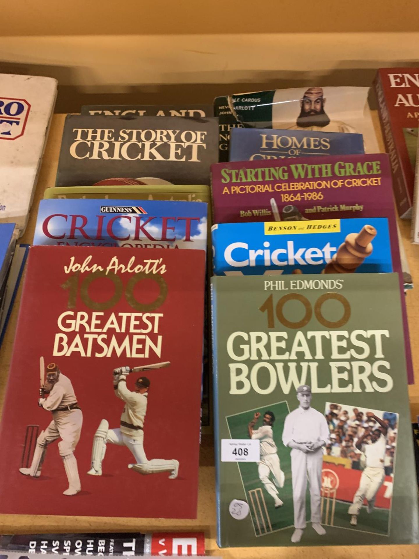 TEN LARGE HARDBACK CRICKET BOOKS