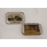 TWO VICTORIAN GLASS PAPERWEIGHTS WITH PHOTOGRAPHIC STYLE IMAGES