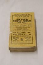 A 1930 COPY OF WISDEN'S CRICKETER'S ALMANACK. THIS COPY IS IN VERY USED CONDITION AND IS MISSING A
