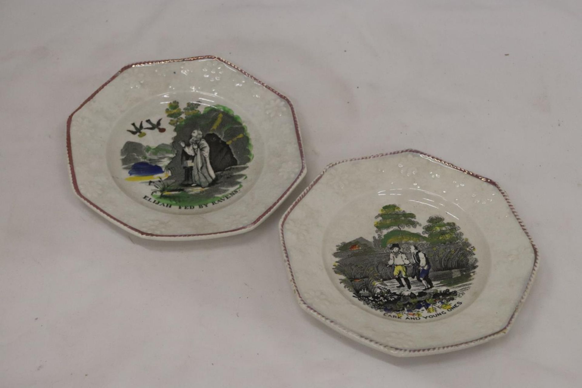 TWO 19TH CENTURY PEARL WARE CHILD'S PLATES