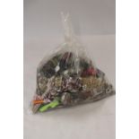 A BAG OF MIXED COSTUME JEWELLERY