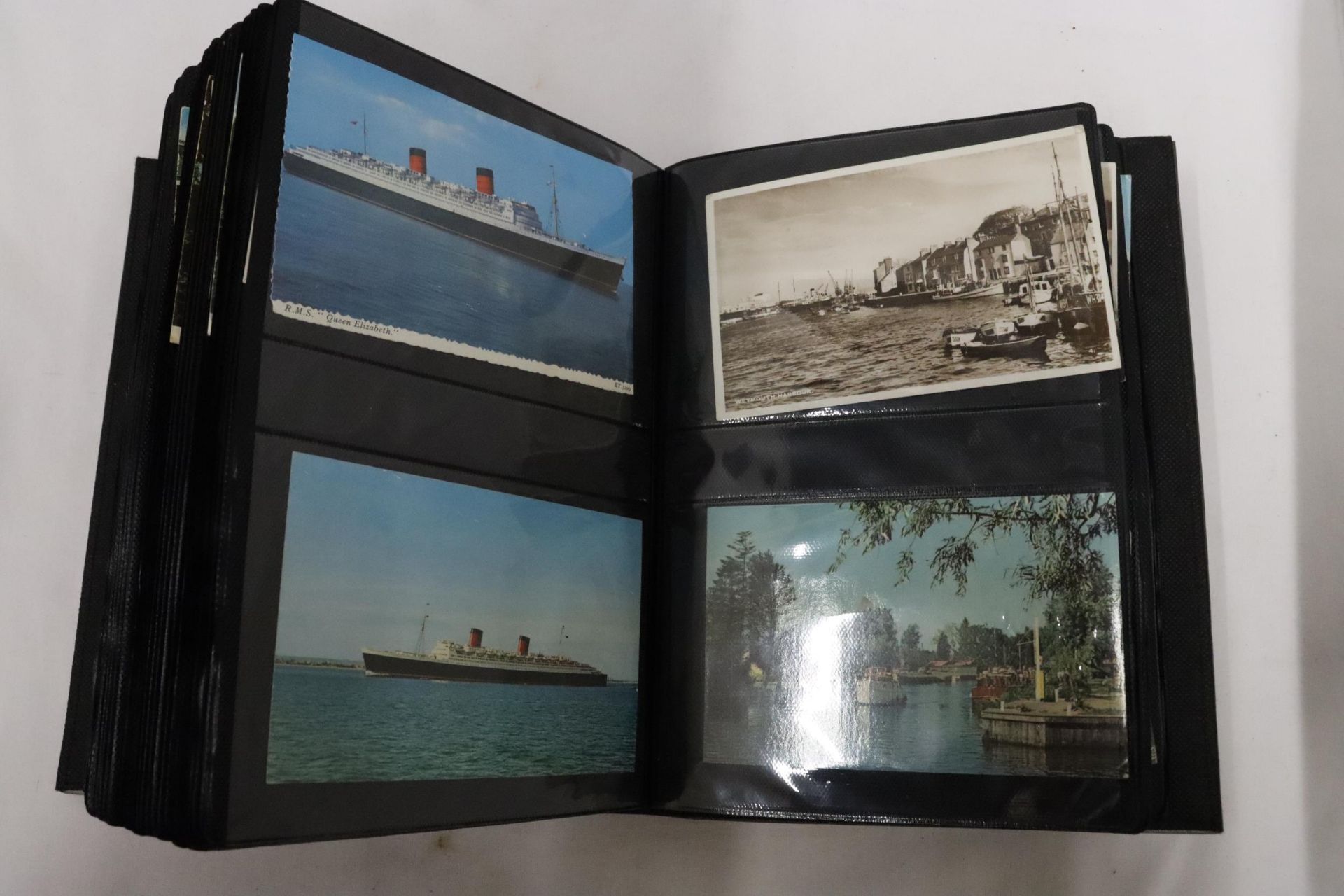 TWO POSTCARD ALBUMS WITH SHIPPING INTERST POSTCARDS - Image 5 of 10