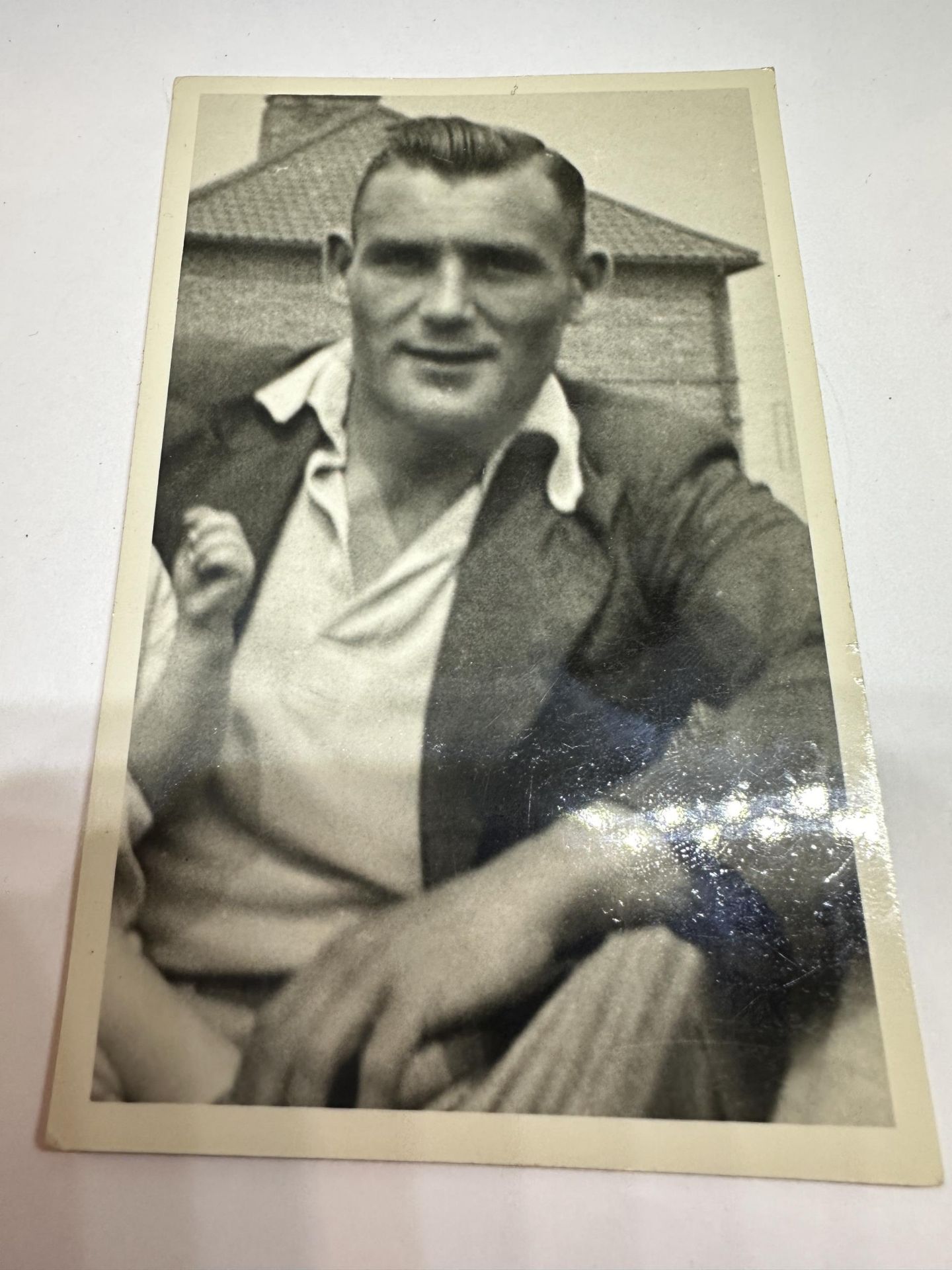 FOUR PHOTOGRAPHS AND A POSTCARD SHOWING SAMMY MILLER AND THE SALFORD RLFC TEAM - Image 2 of 3