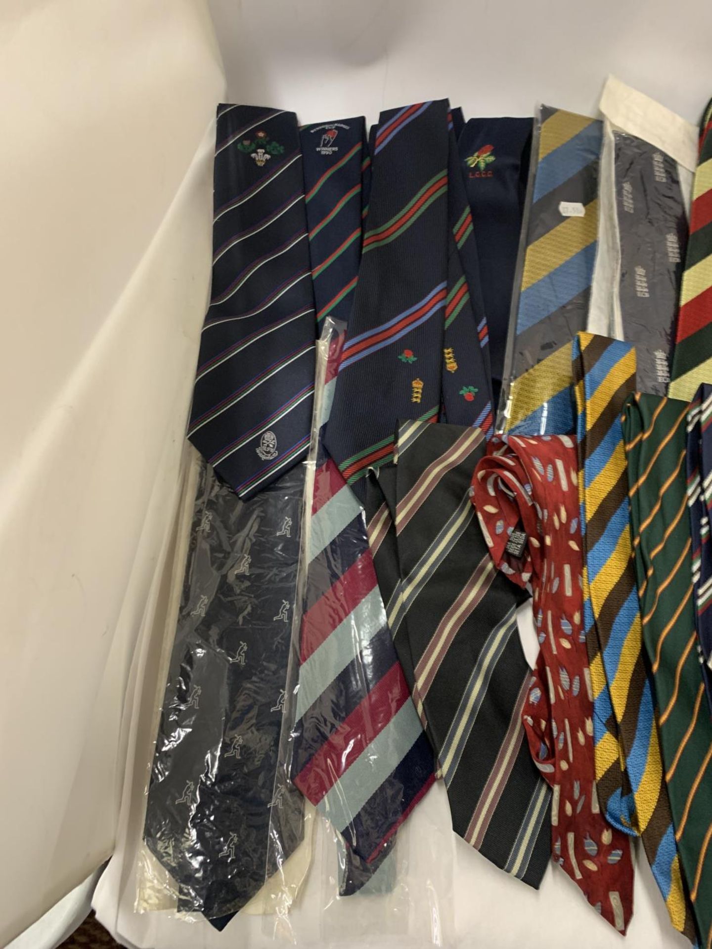 A COLLECTION OF CRICKET BENEFIT TIES, MOSTLY VINTAGE - APPROX 22 IN TOTAL - Image 2 of 4