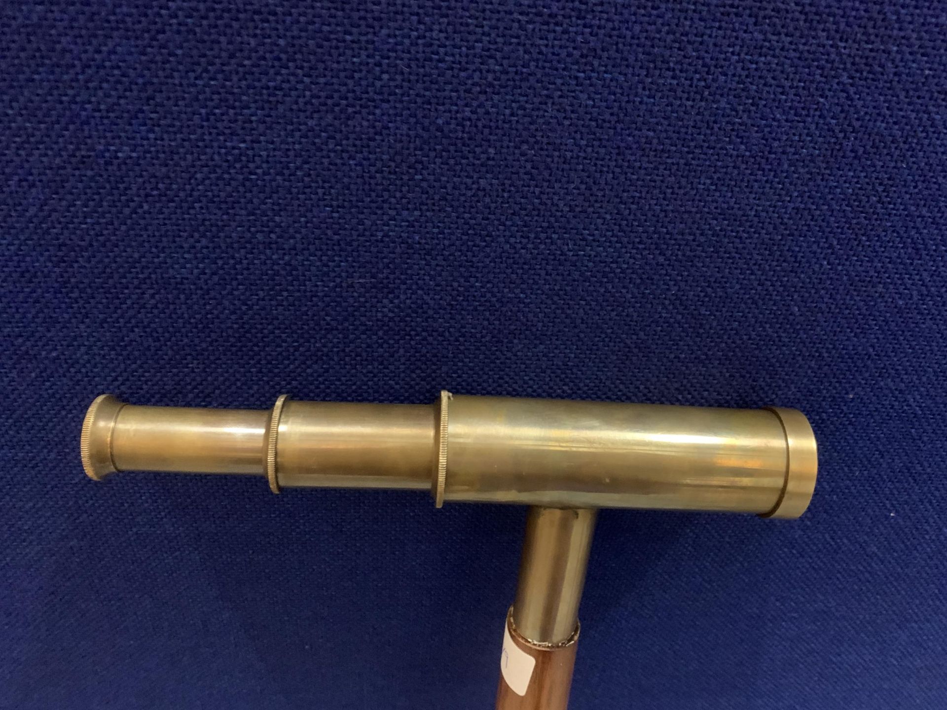 A WALKING STICK WITH A BRASS TELESCOPE HANDLE - Image 2 of 4