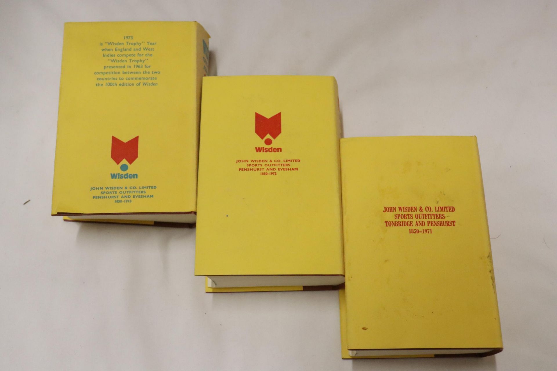 THREE HARDBACK COPIES OF WISDEN'S CRICKETER'S ALMANACKS, 1971. 1972 AND 1973. THESE COPIES ARE IN - Image 3 of 3