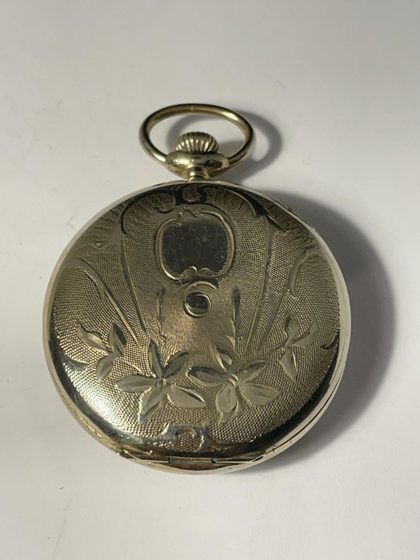 A GOLD PLATED CHRONOGRAPH POCKET WATCH SEEN WORKING BUT NO WARRANTY - Image 2 of 3