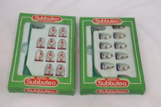 TWO BOXED VINTAGE SUBBUTEO TEAMS 654 SPURS AND 642 ARSENAL