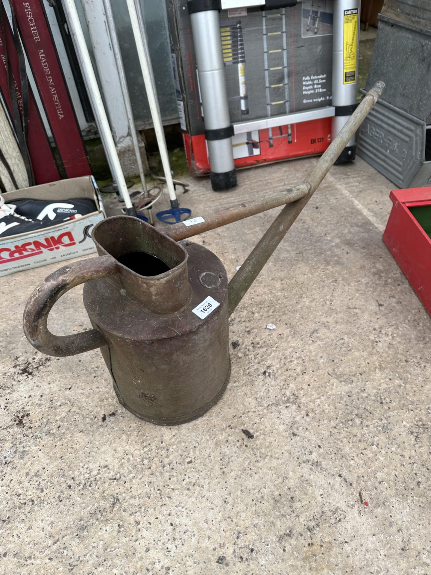 A VINTAGE HAWES WATERING CAN WITH LONG SPOUT