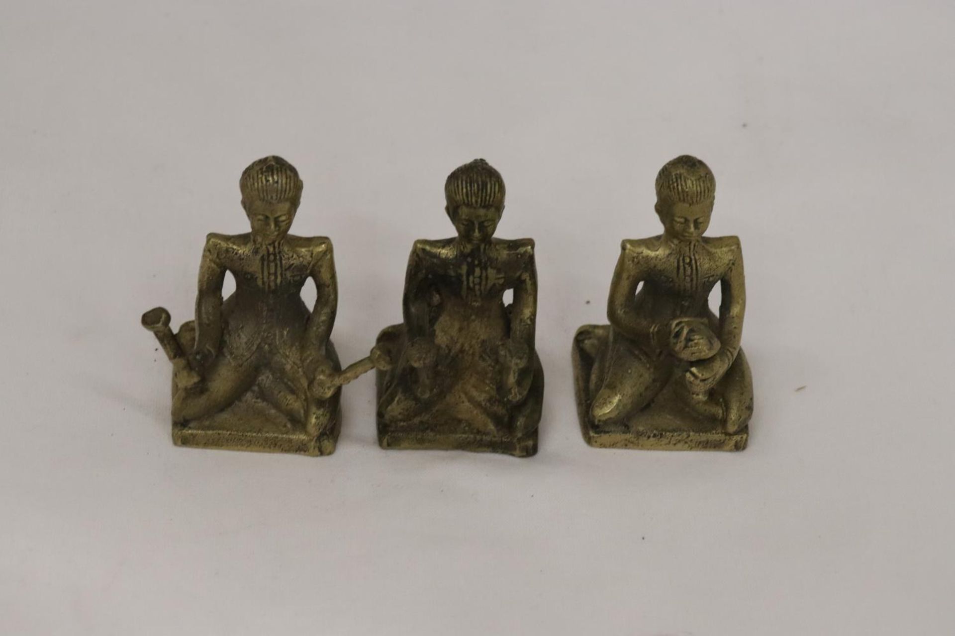 THREE BRASS ASIAN FIGURES - Image 5 of 5
