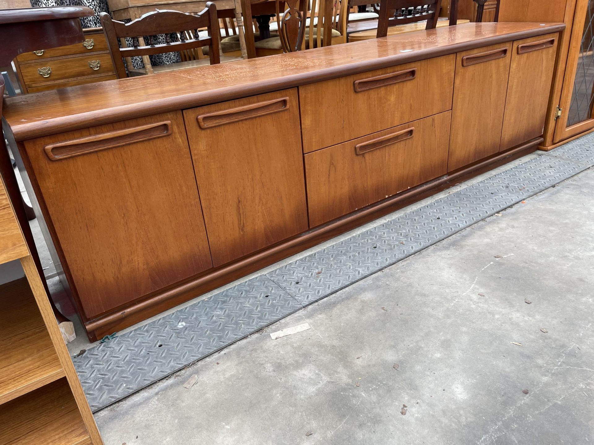 A MEREDREW RETRO TEAK SIDEBOARD ENCLOSONG TWO DRAWERS AND FOUR CUPBOARDS 79" WIDE - Image 2 of 4