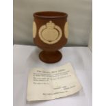 A LIMITED EDITION HAND MADE HOLKAM POTTERY QUEENS SILVER JUBILEE GOBLET 36/50 WITH COA