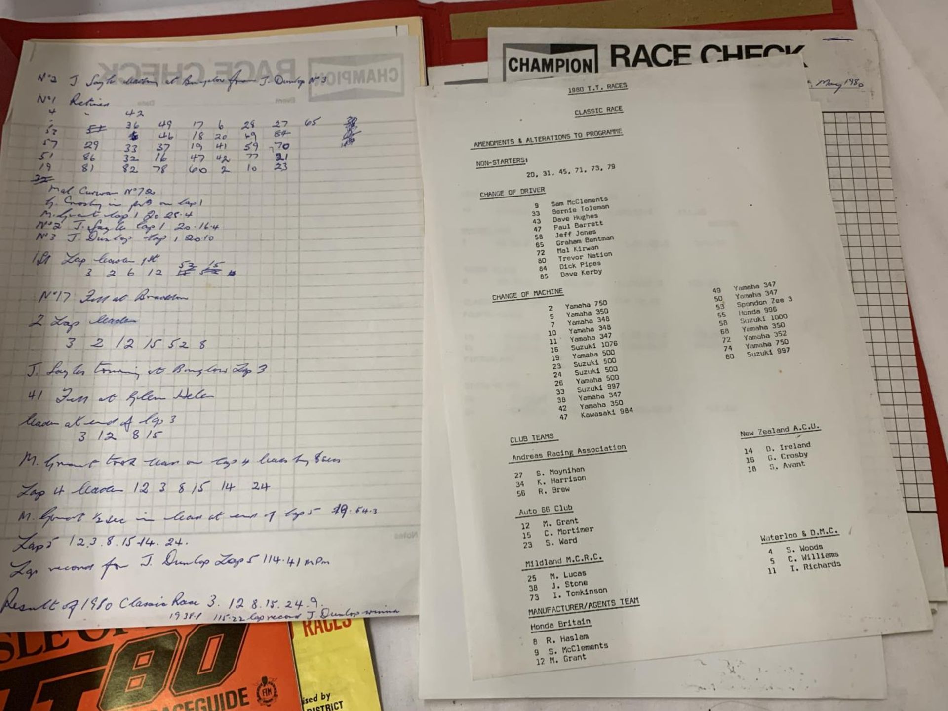 A 1978 TT ISLE OF MAN FOLDER WITH MARSHALLS DOCUMENTS, ETC - Bild 3 aus 4