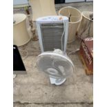 AN ELECTRIC HEATER AND A TABLE FAN