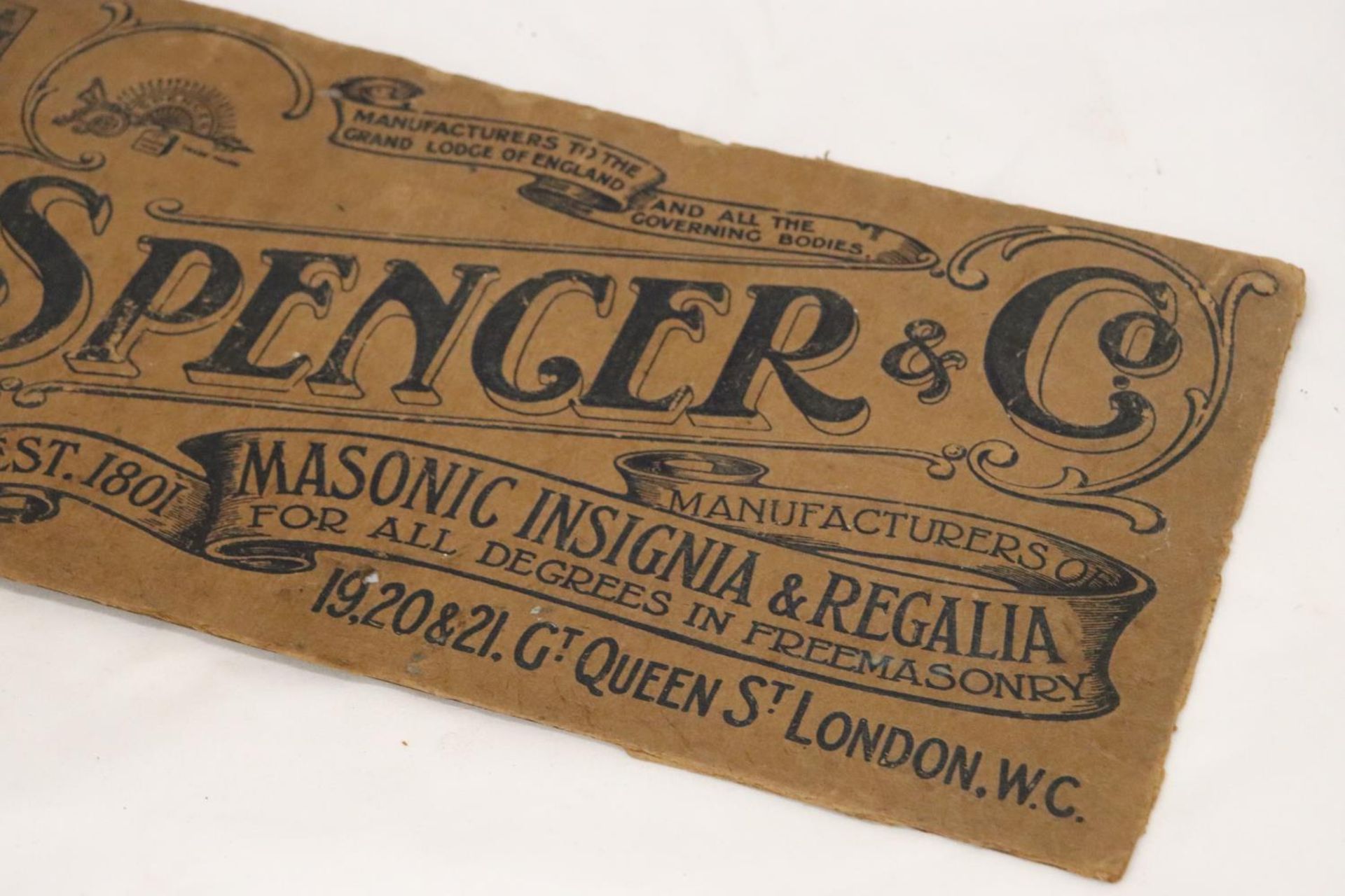 A SPENCER & CO MASONIC INSIGNA & REGALIA SIGN - Image 5 of 5