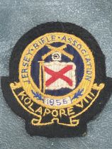 A JERSEY RIFLE ASSOCIATION, 1955, KOLAPORE V111, CLOTH BADGE