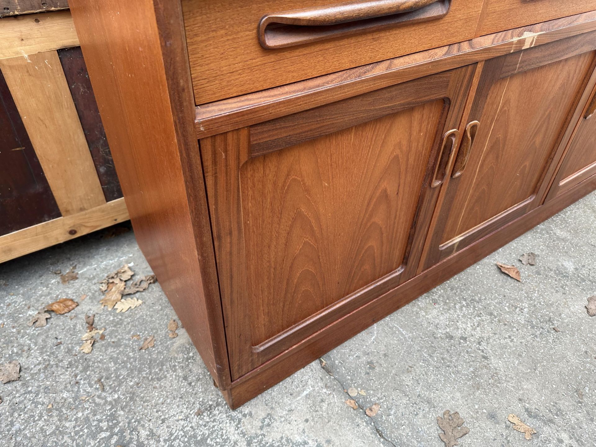 A G PLAN E GOMME RETRO TEAK SIDEBOARD ENCLOSING THREE DRAWERS AND THREE CUPBOARDS 56" WIDE - Image 3 of 9