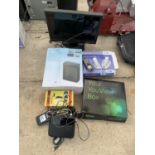 AN ASSORTMENT OF ITEMS TO INCLUDE A MONITOR, HOUSE PHONES AND A SHREDDER ETC