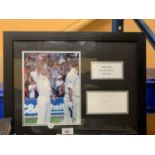 A FRAMED PHOTOGRAPH AND AUTOGRAPH OF ASHES HERO, SIMON JONES